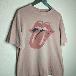 Rolling Stones Old School Lips Logo Tee Sz L